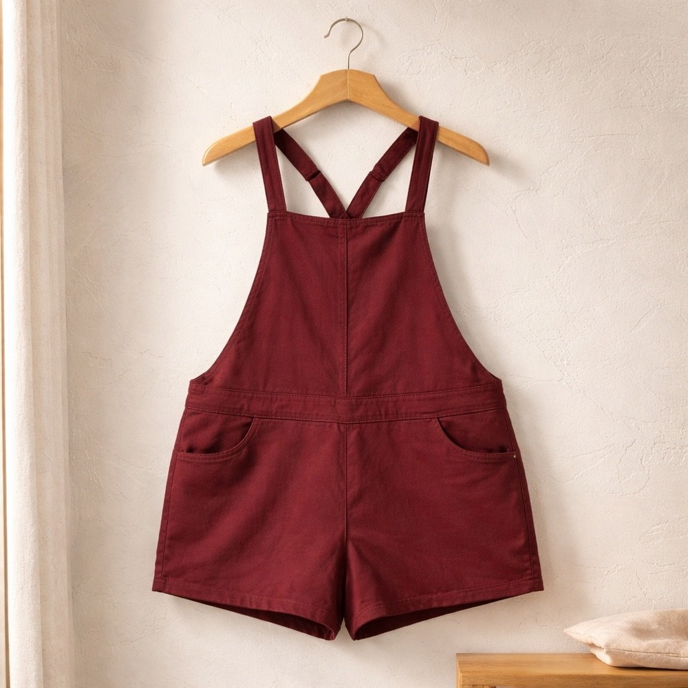 torrid Burgundy Short Overalls